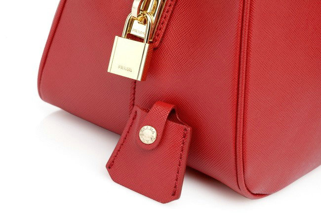 2014 Prada saffiano calfskin tote BN2244 red